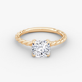 Cushion Cut Lab Grown Diamond Solitaire Engagement Ring Rose Gold