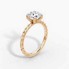 Cushion Cut Lab Grown Diamond Solitaire Engagement Ring Rose Gold