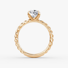 Cushion Cut Lab Grown Diamond Solitaire Engagement Ring Rose Gold