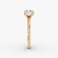 Cushion Cut Lab Grown Diamond Solitaire Engagement Ring Rose Gold