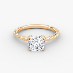 Cushion Cut Lab Grown Diamond Solitaire Engagement Ring Rose Gold