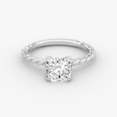 Cushion Cut Lab Grown Diamond Solitaire Engagement Ring White Gold