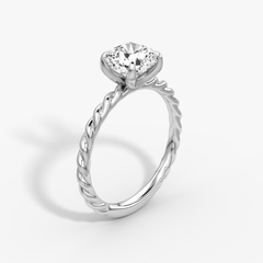 Cushion Cut Lab Grown Diamond Solitaire Engagement Ring White Gold