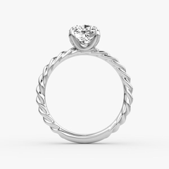 Cushion Cut Lab Grown Diamond Solitaire Engagement Ring White Gold