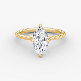 Marquise Cut Lab Grown Diamond Solitaire Engagement Ring Yellow Gold