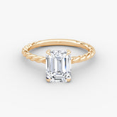 Emerald Cut Lab Grown Diamond Solitaire Engagement Ring Rose Gold