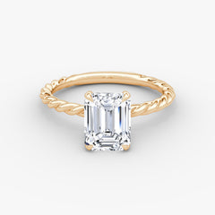 Emerald Cut Lab Grown Diamond Solitaire Engagement Ring Rose Gold