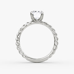 Emerald Cut Lab Grown Diamond Solitaire Engagement Ring White Gold