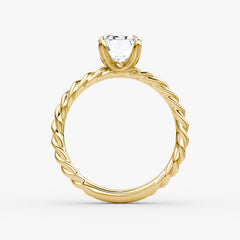 Emerald Cut Lab Grown Diamond Solitaire Engagement Ring Yellow Gold