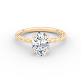 Oval Cut Lab Grown Diamond Solitaire Engagement Ring Rose Gold