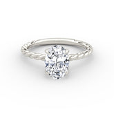 Oval Cut Lab Grown Diamond Solitaire Engagement Ring White Gold