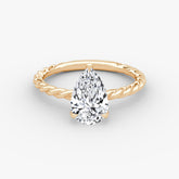 Pear Cut Lab Grown Diamond Solitaire Engagement Ring Rose Gold