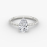 Pear Cut Lab Grown Diamond Solitaire Engagement Ring White Gold