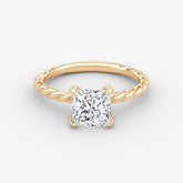 Princess Cut Lab Grown Diamond Solitaire Engagement Ring Rose Gold