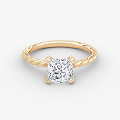 Princess Cut Lab Grown Diamond Solitaire Engagement Ring Rose Gold