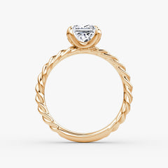 Princess Cut Lab Grown Diamond Solitaire Engagement Ring Rose Gold