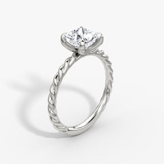 Princess Cut Lab Grown Diamond Solitaire Engagement Ring White Gold