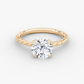 Round Cut Lab Grown Diamond Solitaire Engagement Ring Rose Gold