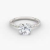 Round Cut Lab Grown Diamond Solitaire Engagement Ring White Gold