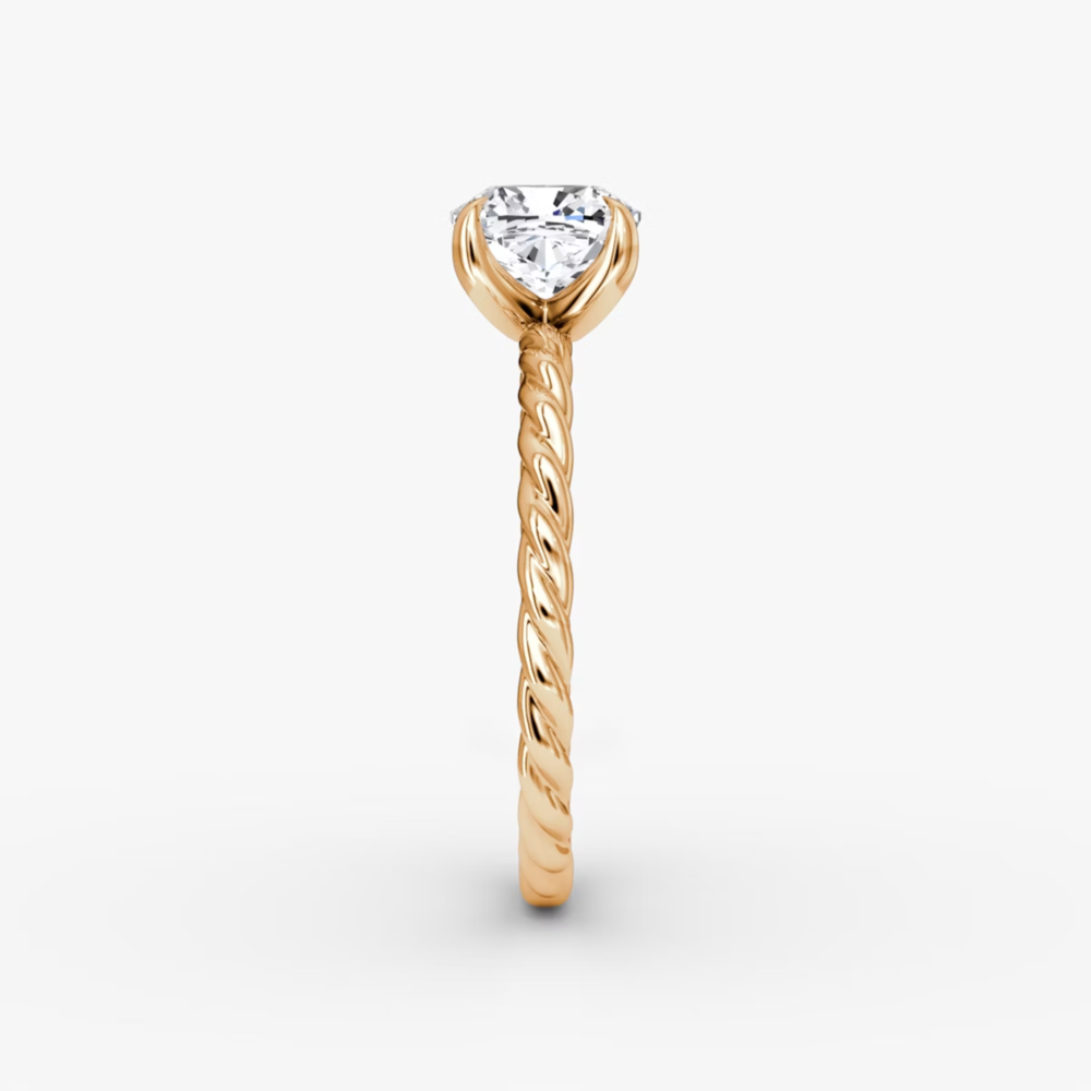 Cushion Cut Lab Grown Diamond Solitaire Engagement Ring Rose Gold