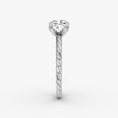 Cushion Cut Lab Grown Diamond Solitaire Engagement Ring White Gold