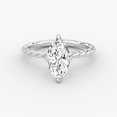 Marquise Cut Lab Grown Diamond Solitaire Engagement Ring White Gold