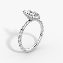Marquise Cut Lab Grown Diamond Solitaire Engagement Ring White Gold