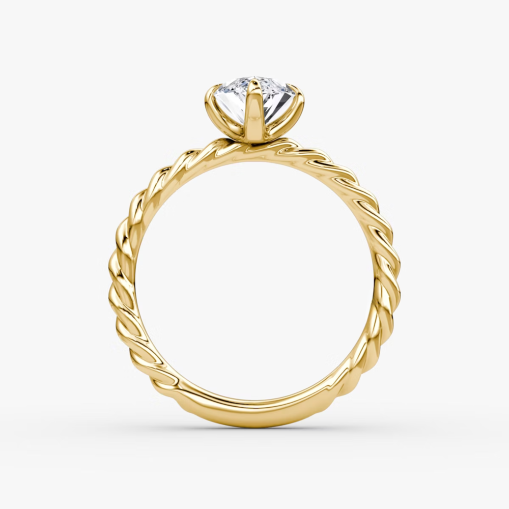 Marquise Cut Lab Grown Diamond Solitaire Engagement Ring Yellow Gold