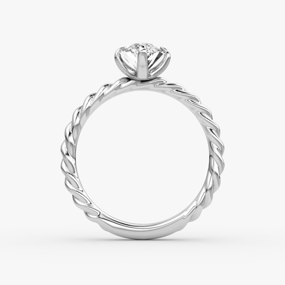Marquise Cut Lab Grown Diamond Solitaire Engagement Ring White Gold