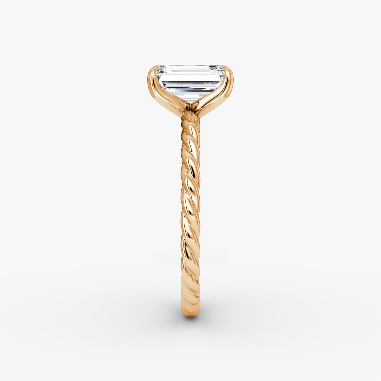 Emerald Cut Lab Grown Diamond Solitaire Engagement Ring Rose Gold