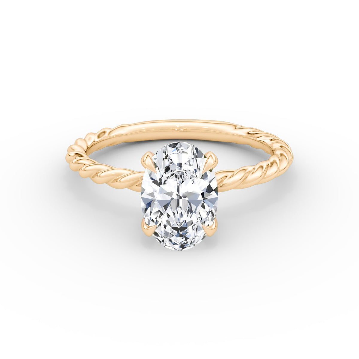 Oval Cut Lab Grown Diamond Solitaire Engagement Ring Rose Gold