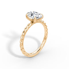 Oval Cut Lab Grown Diamond Solitaire Engagement Ring Rose Gold