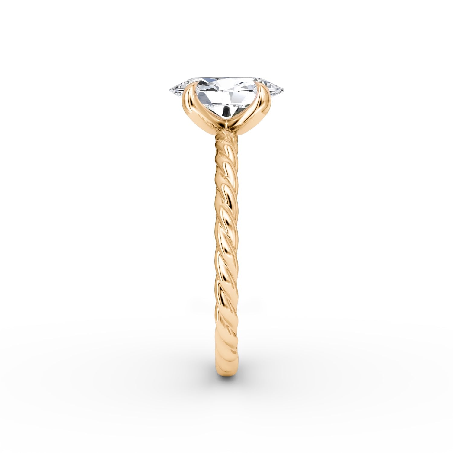 Oval Cut Lab Grown Diamond Solitaire Engagement Ring Rose Gold
