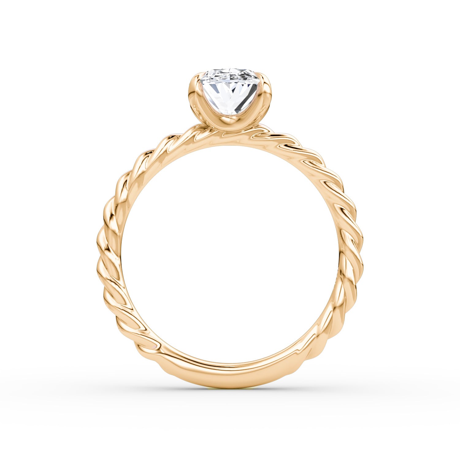 Oval Cut Lab Grown Diamond Solitaire Engagement Ring Rose Gold