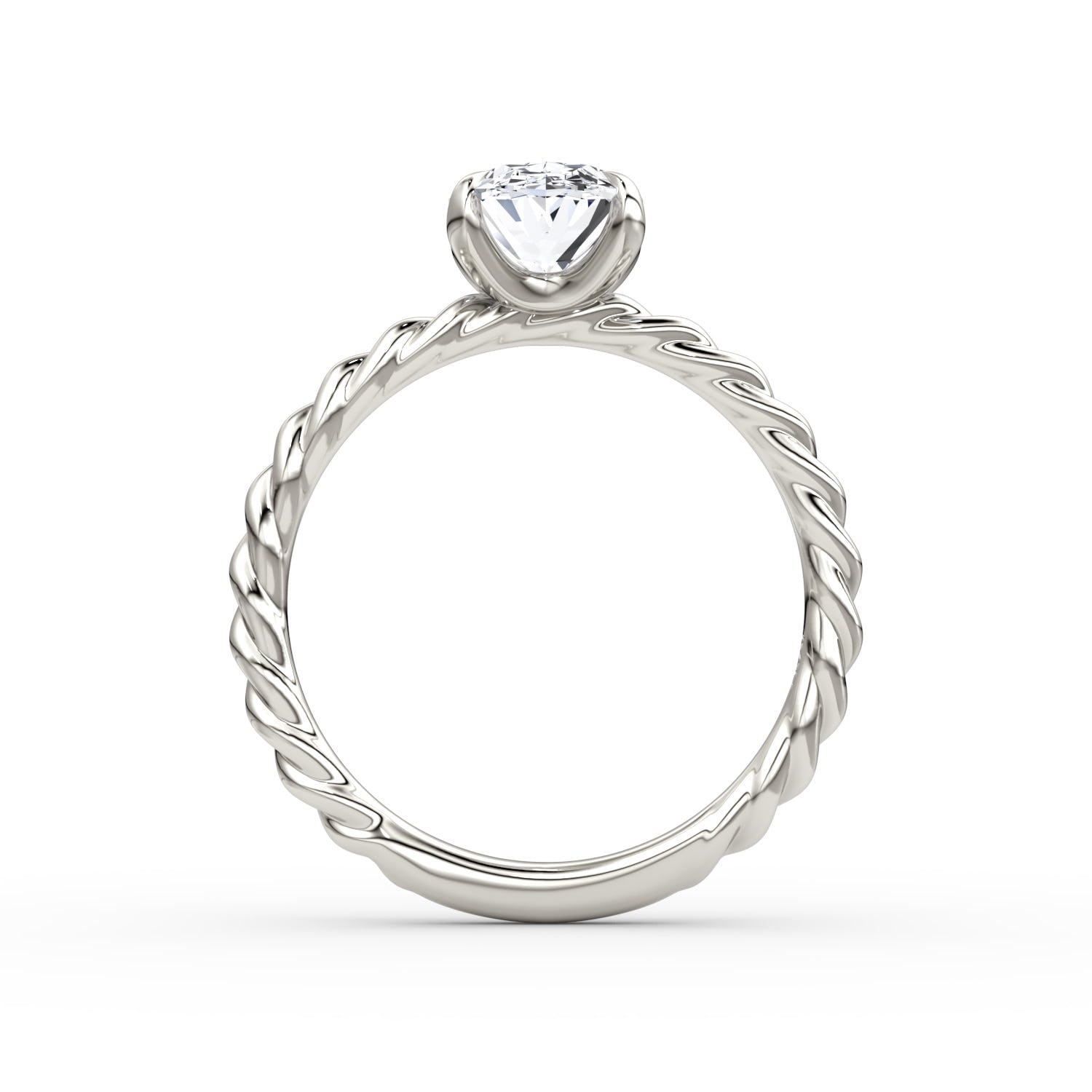Oval Cut Lab Grown Diamond Solitaire Engagement Ring White Gold
