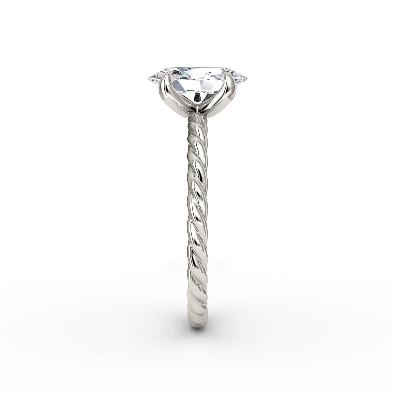 Oval Cut Lab Grown Diamond Solitaire Engagement Ring White Gold
