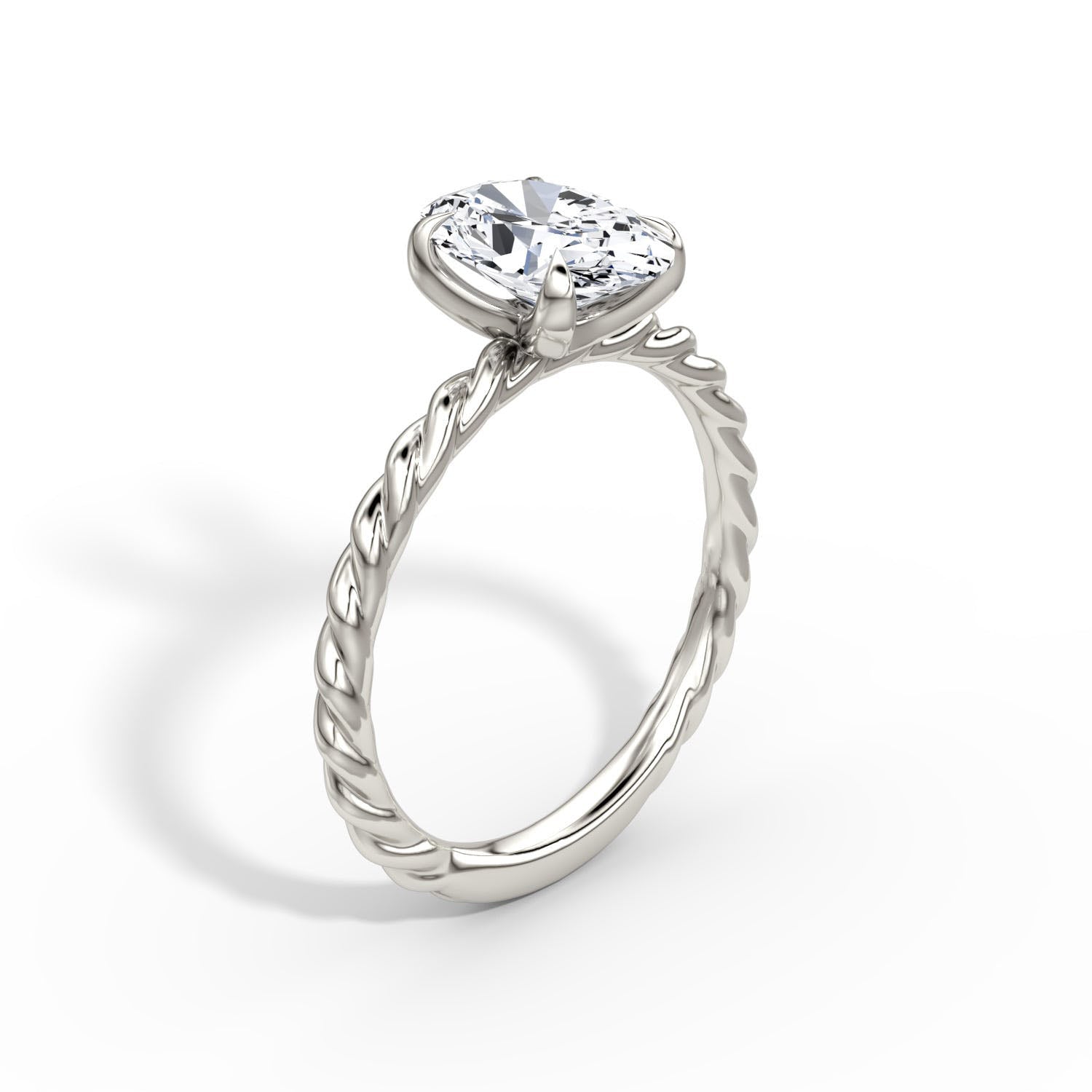 Oval Cut Lab Grown Diamond Solitaire Engagement Ring White Gold