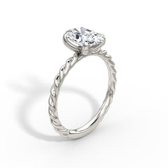Oval Cut Lab Grown Diamond Solitaire Engagement Ring White Gold