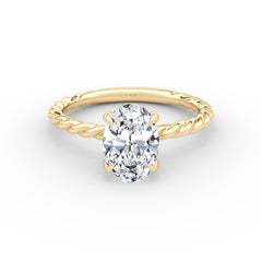 Oval Cut Lab Grown Diamond Solitaire Engagement Ring Yellow Gold
