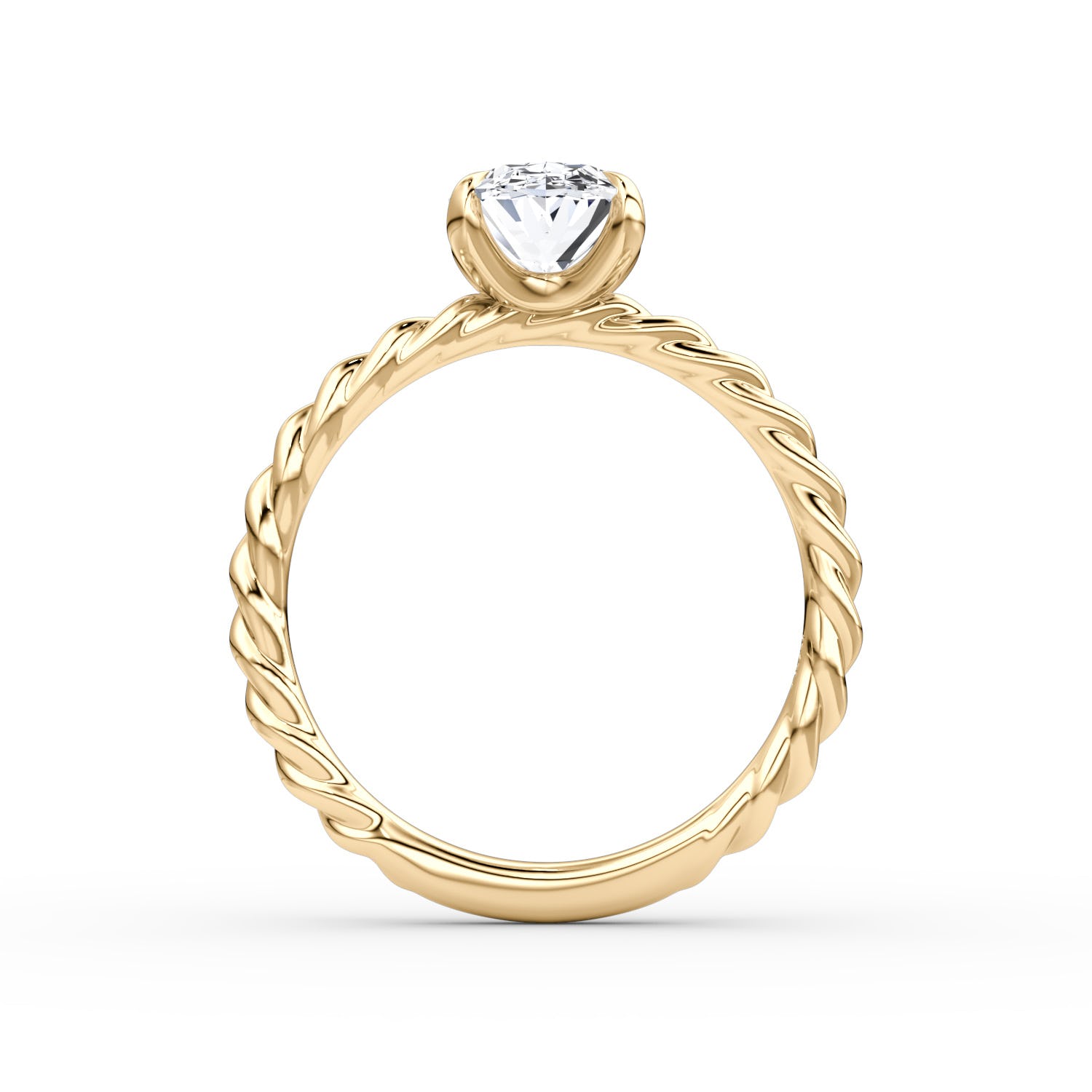 Oval Cut Lab Grown Diamond Solitaire Engagement Ring Yellow Gold