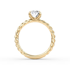 Oval Cut Lab Grown Diamond Solitaire Engagement Ring Yellow Gold