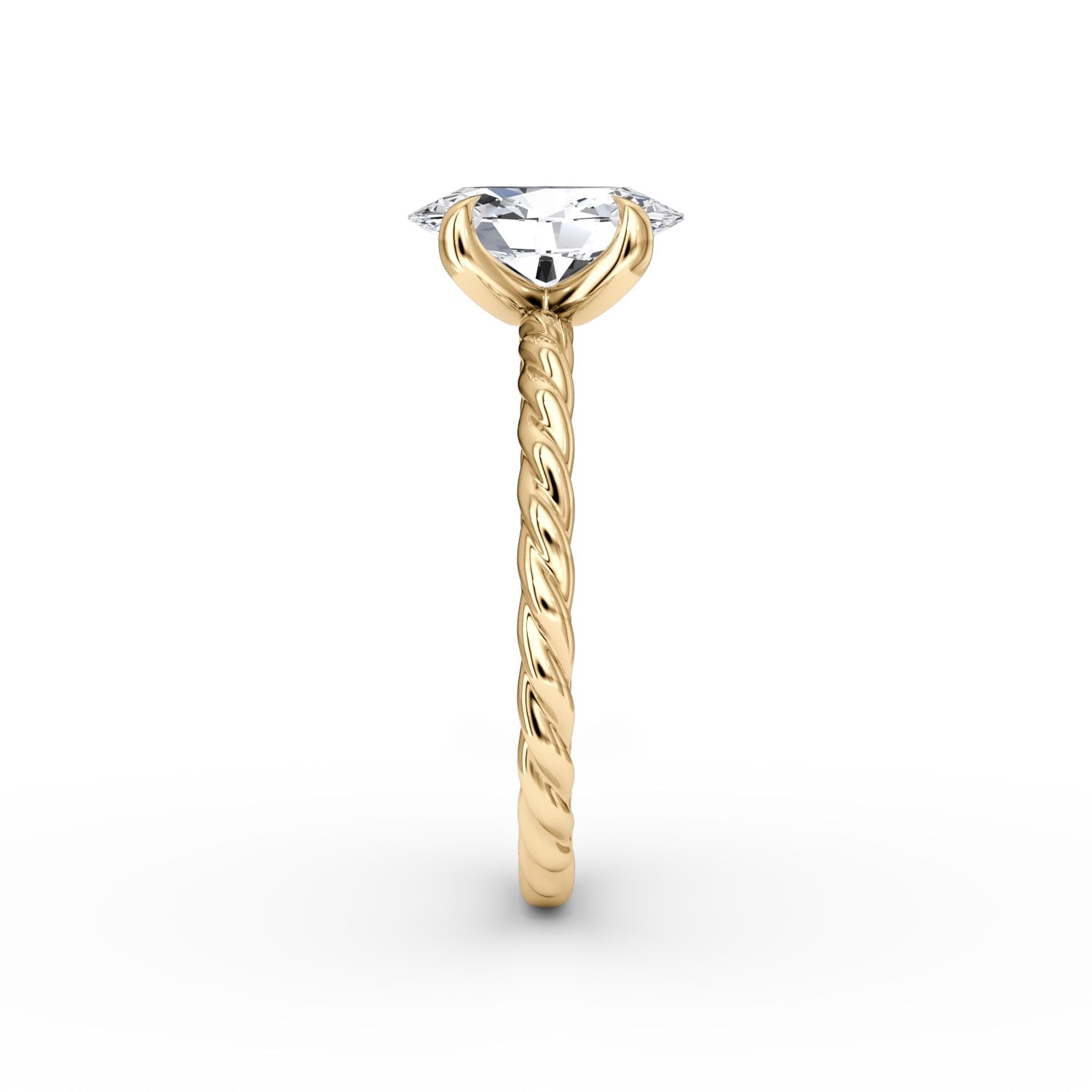 Oval Cut Lab Grown Diamond Solitaire Engagement Ring Yellow Gold
