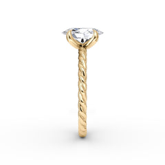 Oval Cut Lab Grown Diamond Solitaire Engagement Ring Yellow Gold