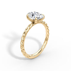 Oval Cut Lab Grown Diamond Solitaire Engagement Ring Yellow Gold