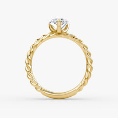 Pear Cut Lab Grown Diamond Solitaire Engagement Ring Yellow Gold