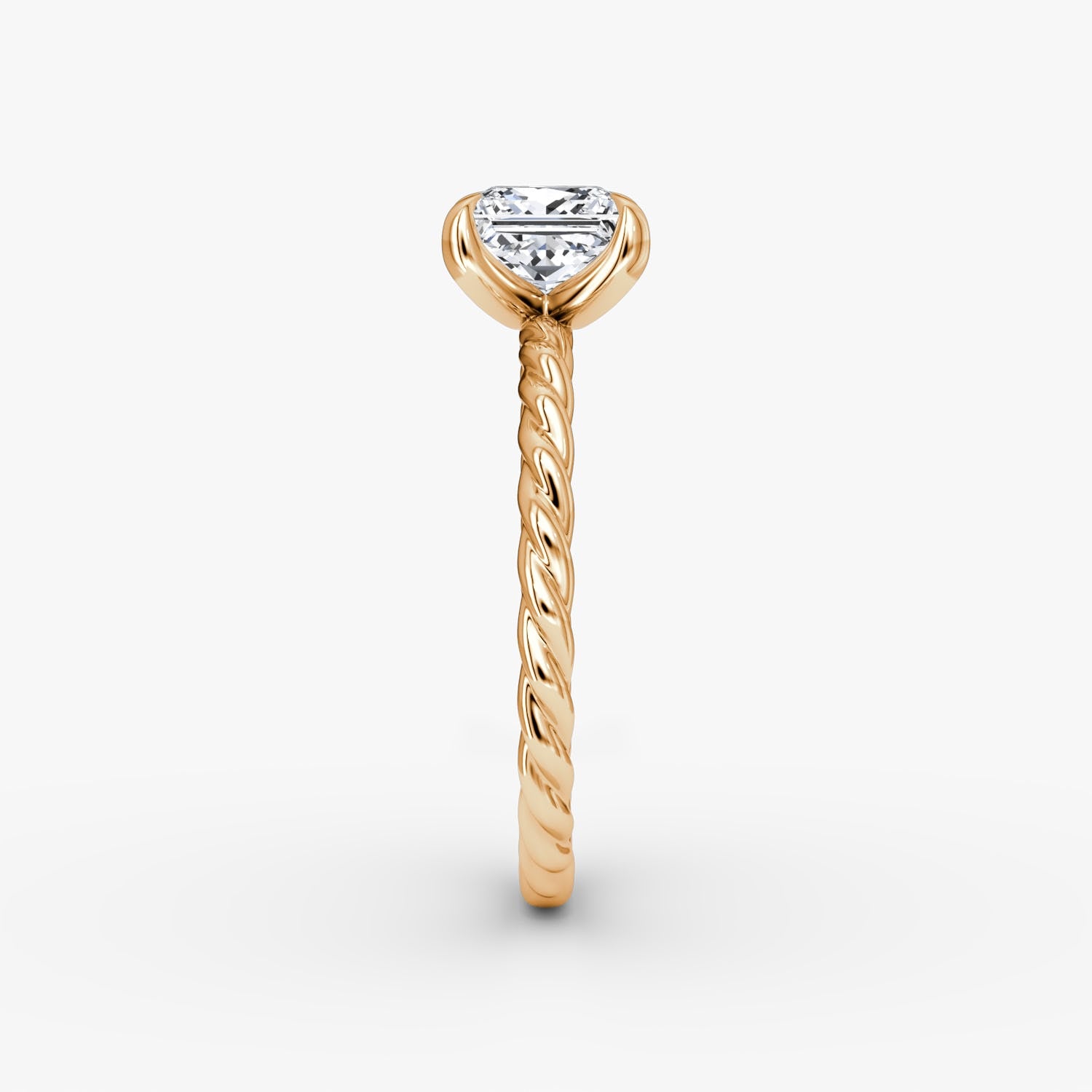 Princess Cut Lab Grown Diamond Solitaire Engagement Ring Rose Gold