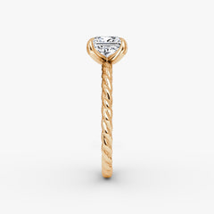 Princess Cut Lab Grown Diamond Solitaire Engagement Ring Rose Gold