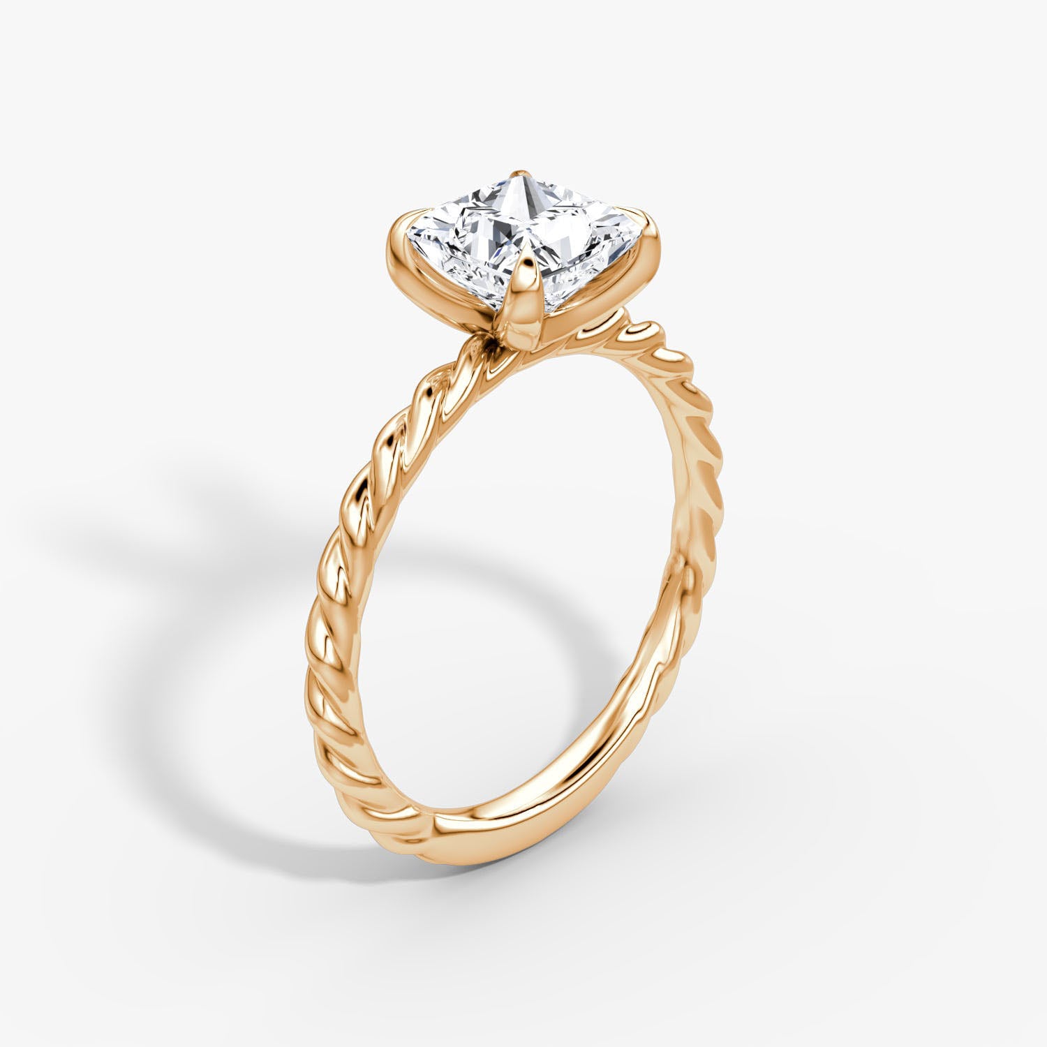 Princess Cut Lab Grown Diamond Solitaire Engagement Ring Rose Gold