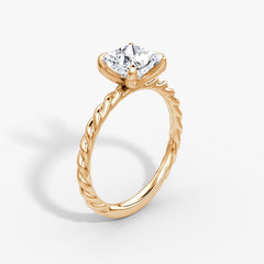 Princess Cut Lab Grown Diamond Solitaire Engagement Ring Rose Gold
