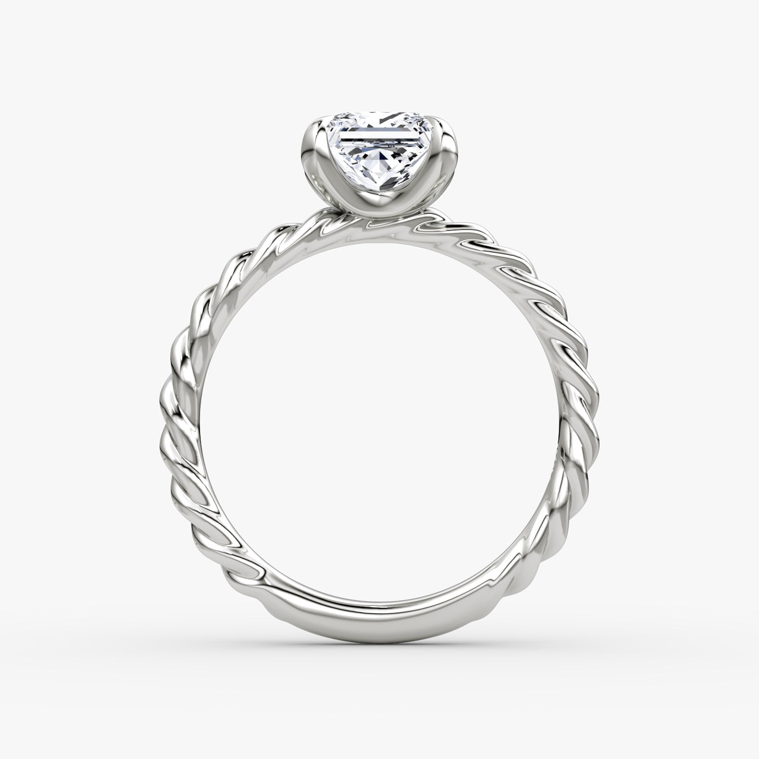 Princess Cut Lab Grown Diamond Solitaire Engagement Ring White Gold